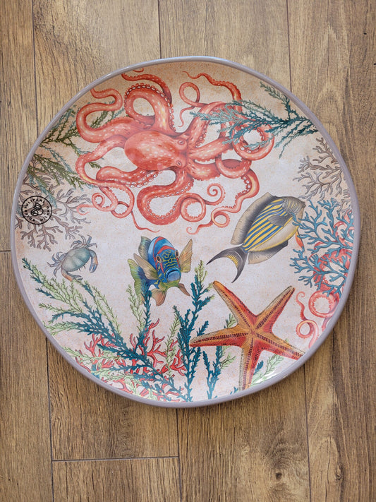 Le Grenier du Marais-Plat rond melamine D42 Sea life