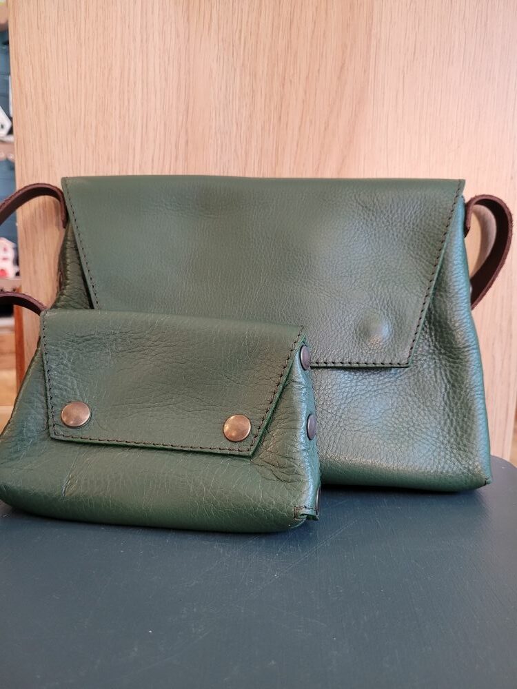 Le Grenier du Marais-Sac cuir biwé vert(1)-Châtelaillon-Plage