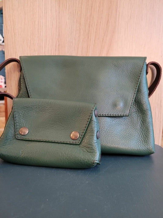 Le Grenier du Marais-Sac cuir biwé vert(1)-Châtelaillon-Plage
