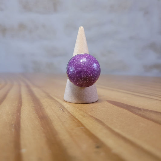 Bague Réglable en Céramique – Émail Violet ou Bleu et Grès Véritable