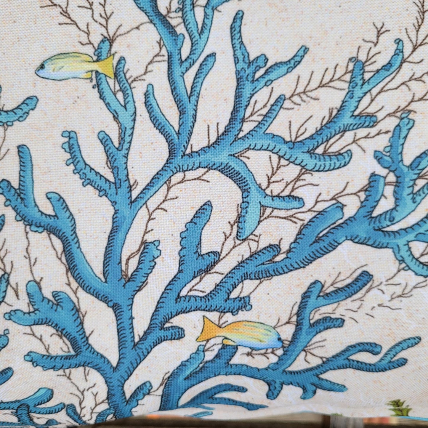 Coussin d'Extérieur Rectangulaire Sea Life 40x60 cm - Bleu Tendre / Fond Marin