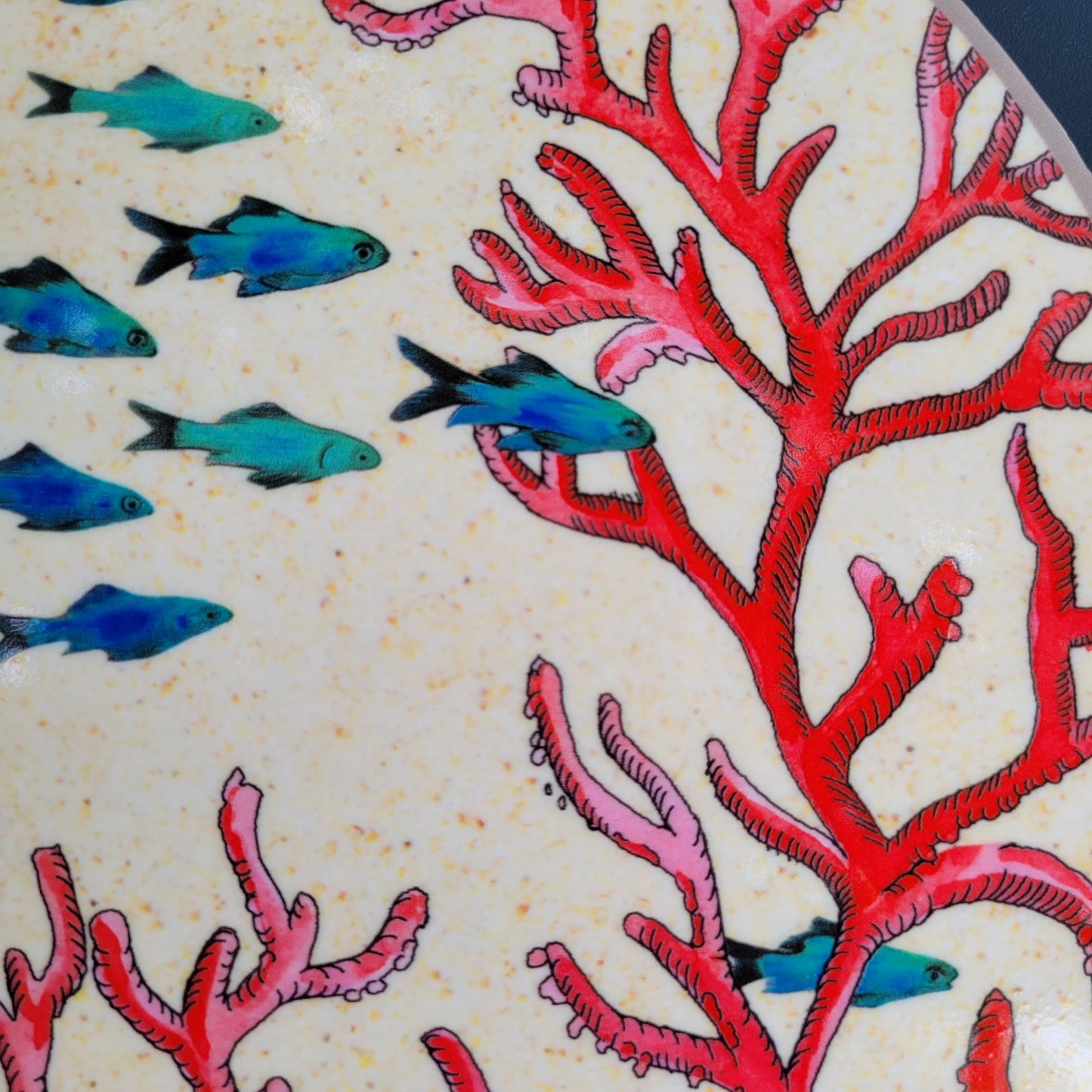 Dessous de Plat Corail Sea Life Rose & Tulipani : Élégance Marine et Protection Optimale