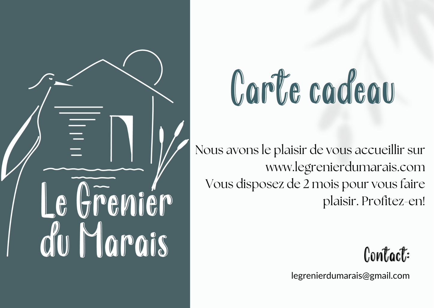 Carte-cadeau Le Grenier du Marais