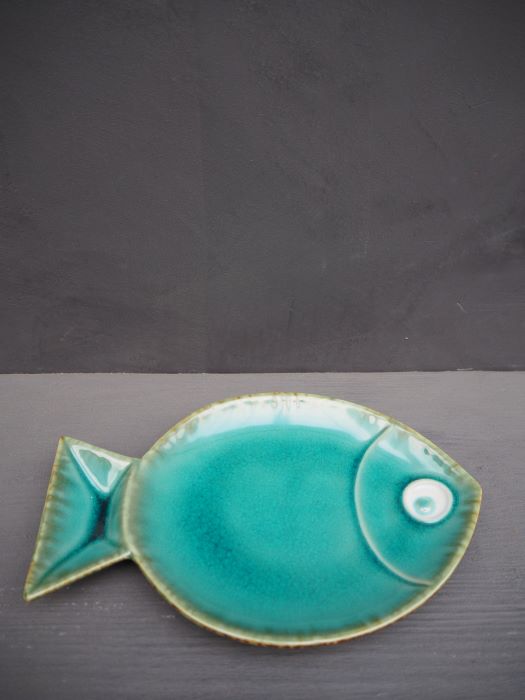 Le Grenier du Marais-Petit plat poisson bleu aqua-Châtelaillon