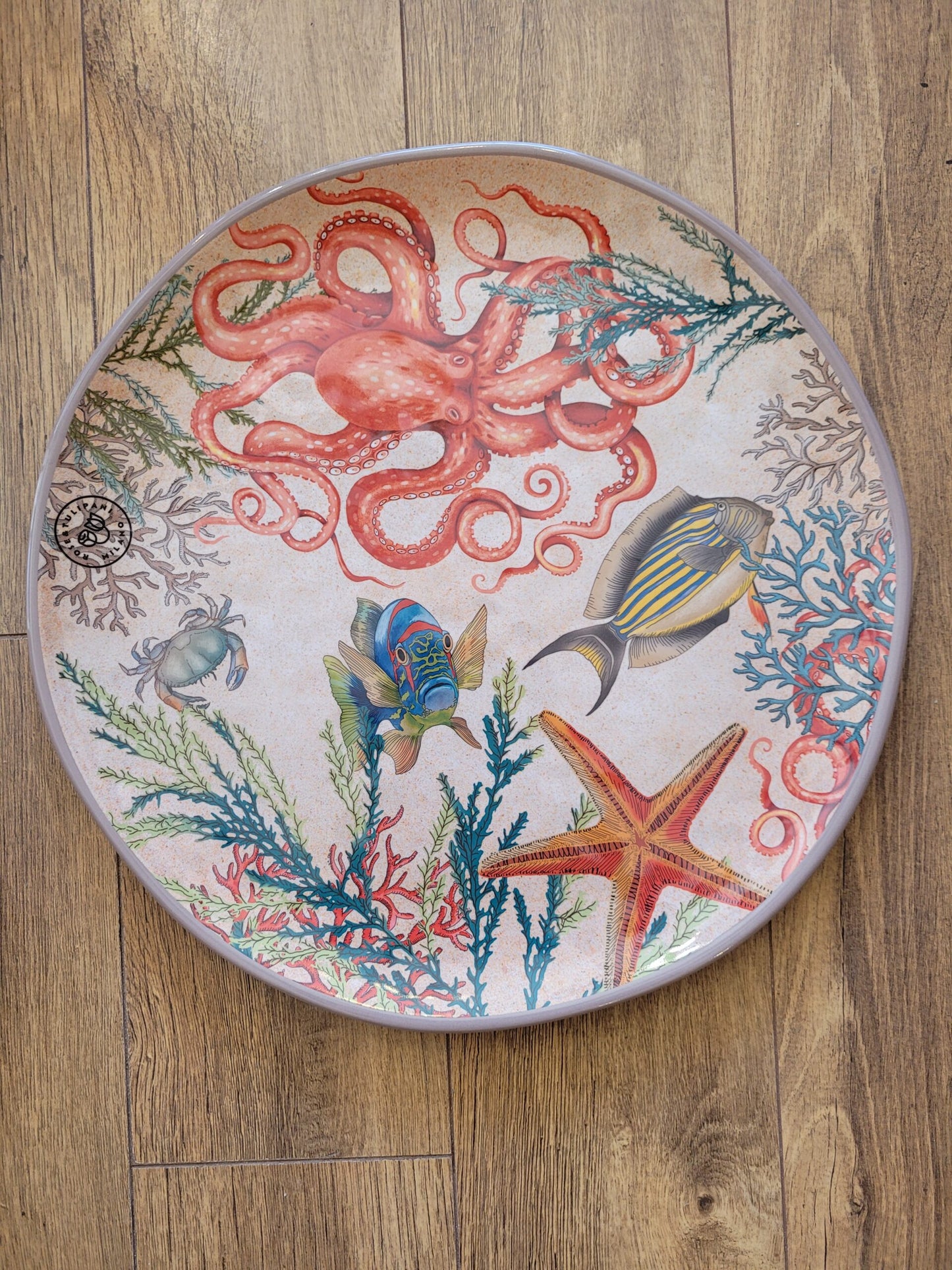 Le Grenier du Marais-Plat rond melamine D42 Sea life