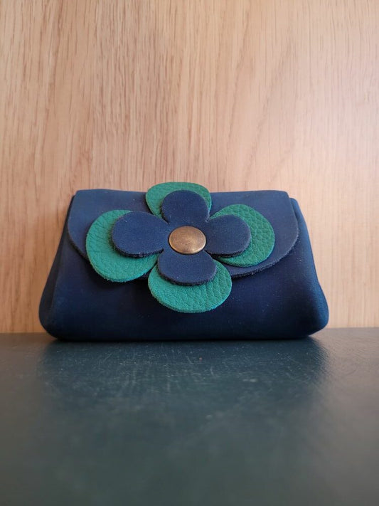 Le Grenier du Marais-Porte monnaie fleur bleu marine-Châtelaillon-Plage