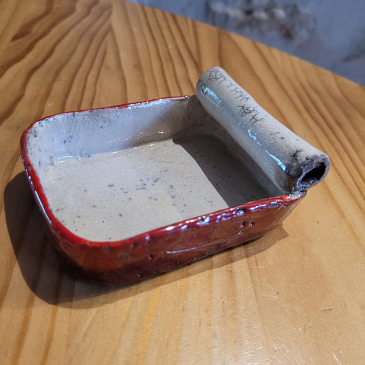 Boîte à Sardines en Céramique Raku – Pièce Unique Artisanale