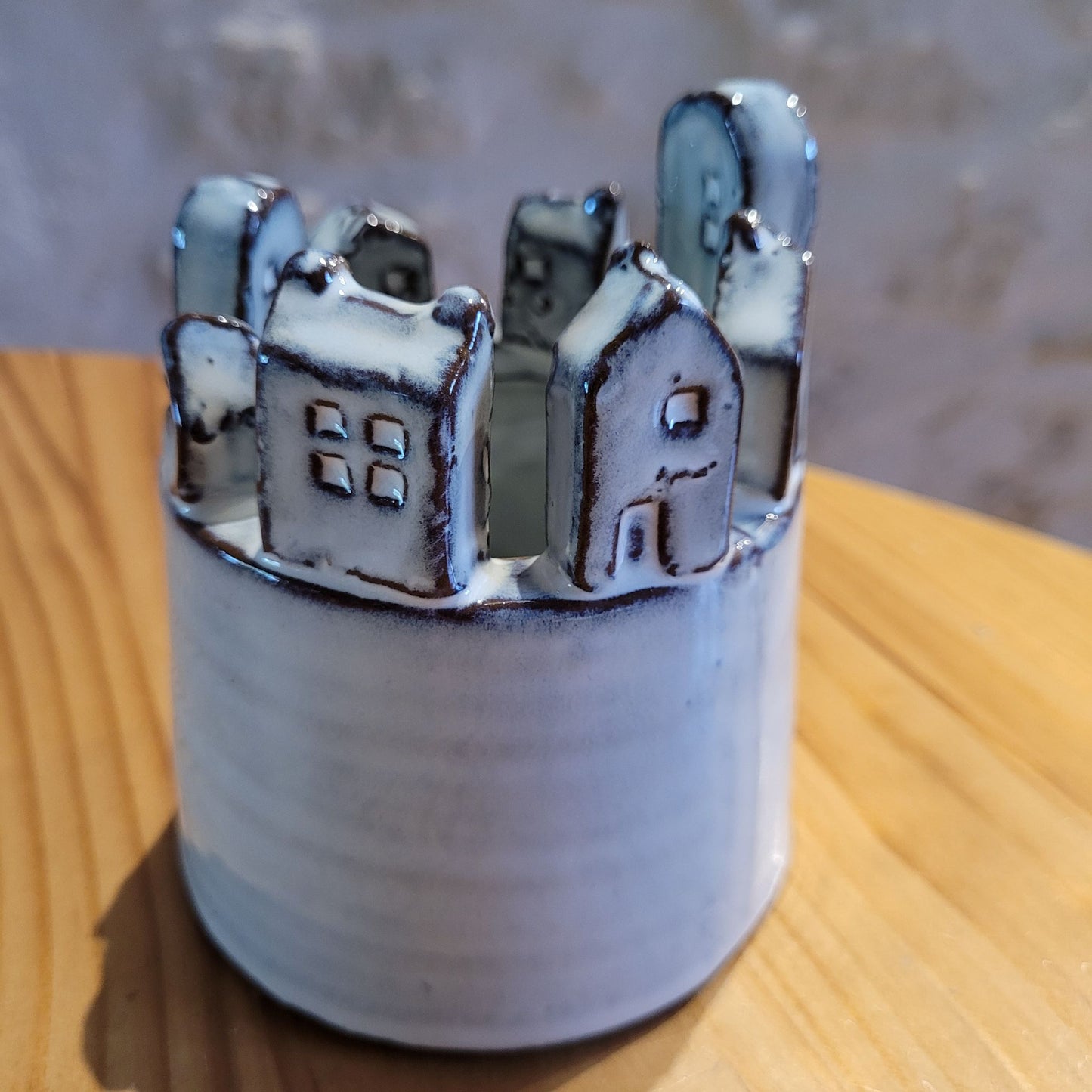 Cache-Pot en Céramique Blanche Village de Polignano (Ø10cm)