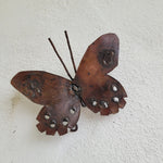 Papillon Déco Murale en Métal Recyclé Effet Rouille (14x10cm)