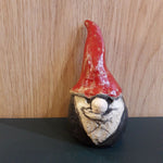 Père Noel Boule en Céramique Raku Rouge ou Bleu - Figurine Artisanale Vendée