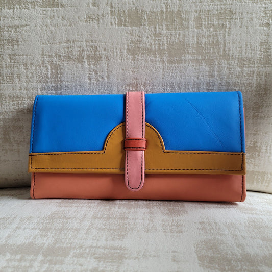 Le Grenier du Marais-Portefeuille Half moon bleu