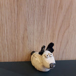 Renne de Noel en Céramique Raku Noir ou Brun - Figurine Artisanale Vendée
