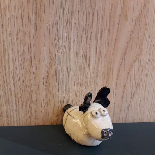 Renne de Noel en Céramique Raku Noir ou Brun - Figurine Artisanale Vendée