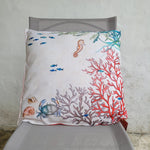 Coussin d'Extérieur Sea Life 45x45 cm - Fond Marin / Corail