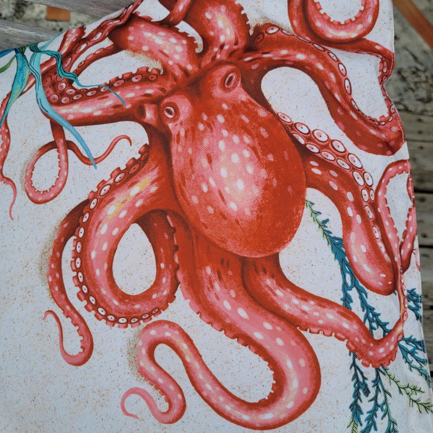 Grand Coussin d'Extérieur Sea Life 50x80 cm - Sable / Fond Marin