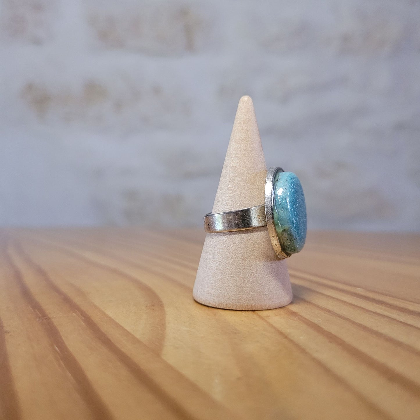 Le Grenier du Marais-Bague céramique artisanal bleue