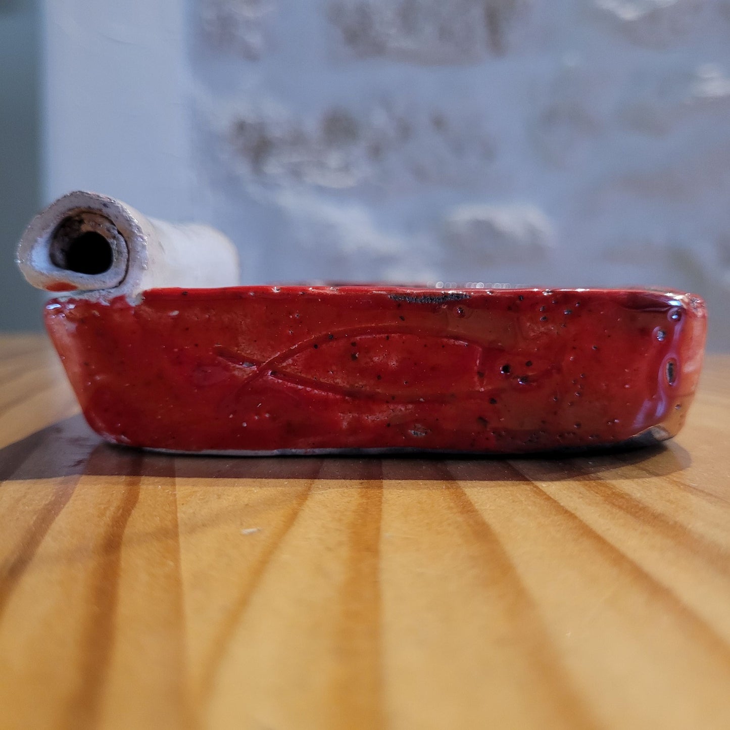 Le Grenier du Marais-Boite sardines céramique artisanale rouge
