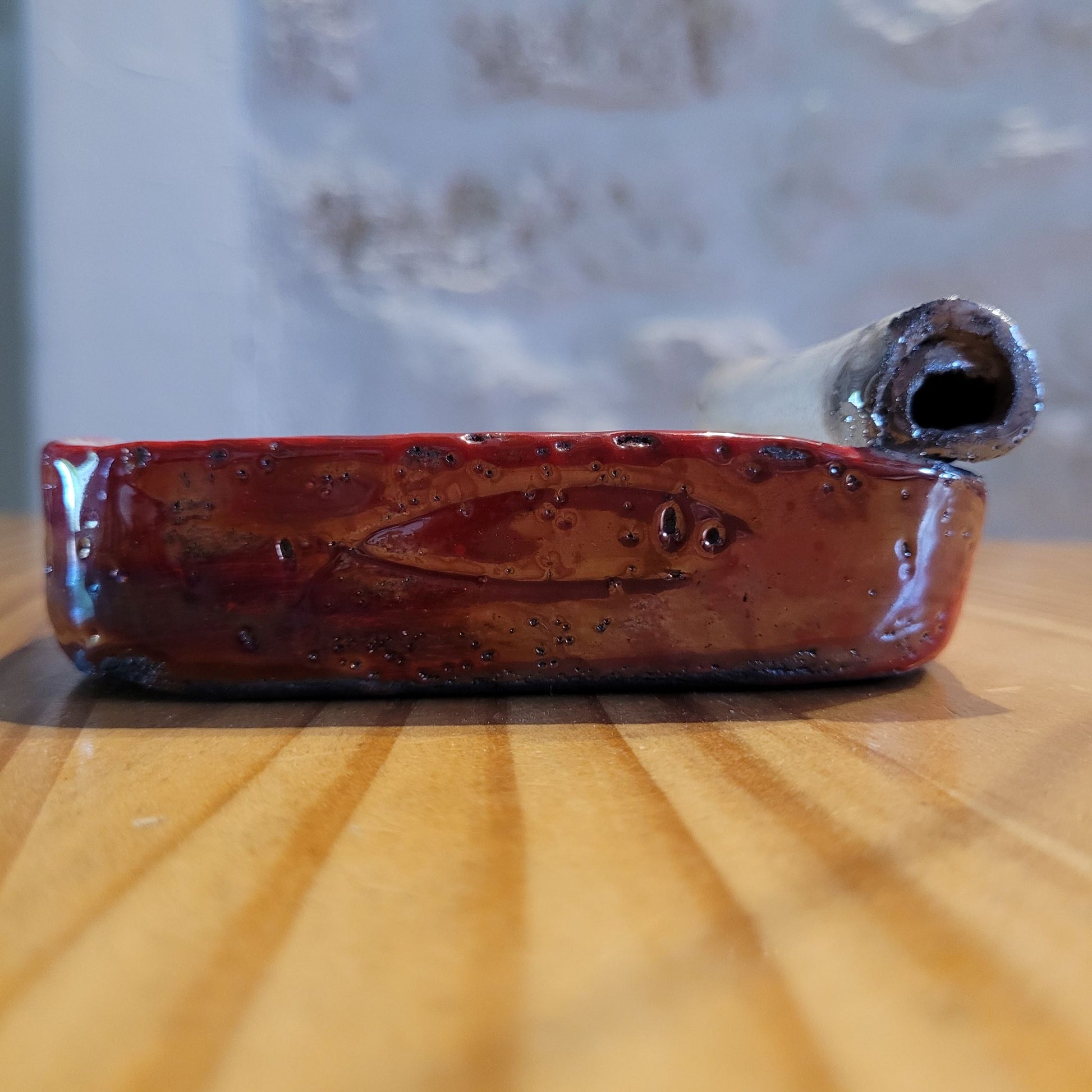 Le Grenier du Marais-Boite sardines céramique artisanale rouge