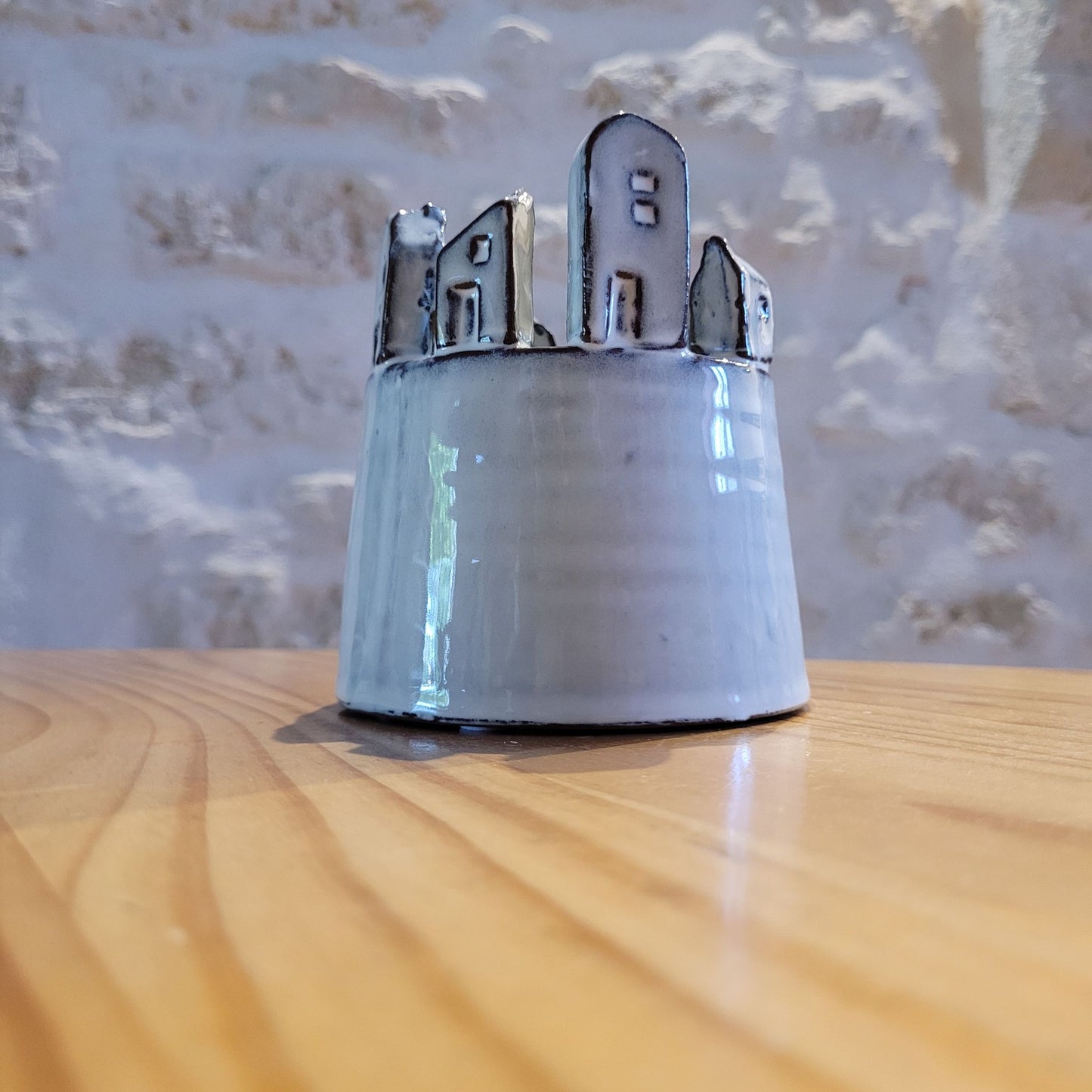 Cache-Pot en Céramique Blanche Village de Polignano (Ø10cm)
