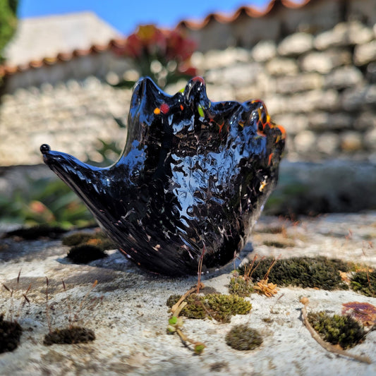 Tête de Hérisson en Verre Soufflé - Pièce Unique et Artisanale