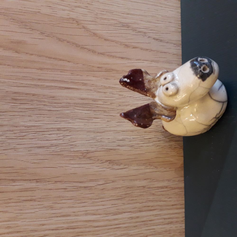 Renne de Noel en Céramique Raku Noir ou Brun - Figurine Artisanale Vendée
