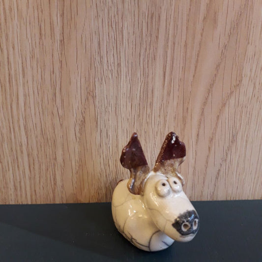 Renne de Noel en Céramique Raku Noir ou Brun - Figurine Artisanale Vendée