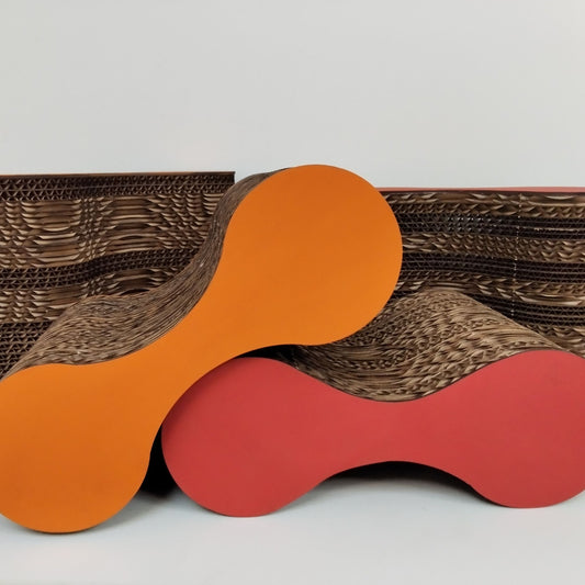 Porte-bouteille Dune en dentelle de carton – Orange ou Rouge