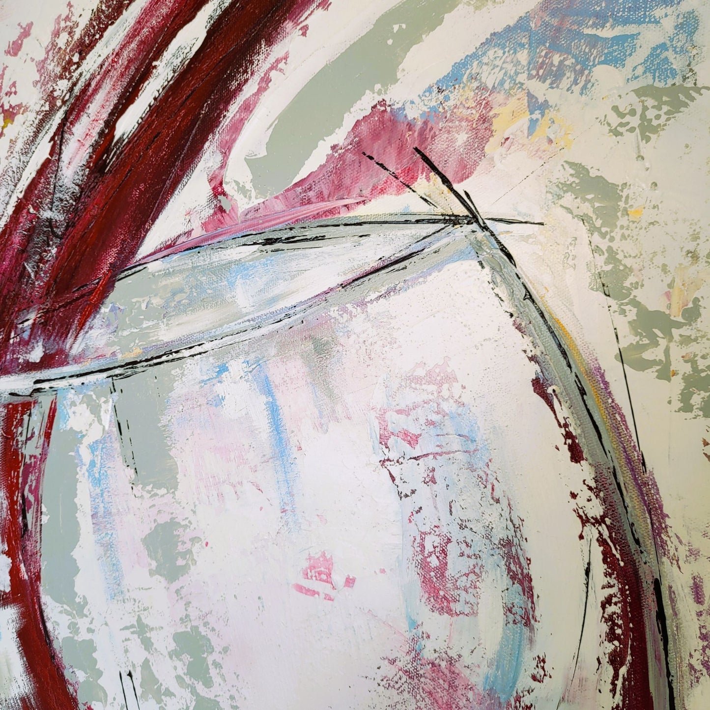 Dégustation – Tableau verre de vin rouge, 81×100 cm