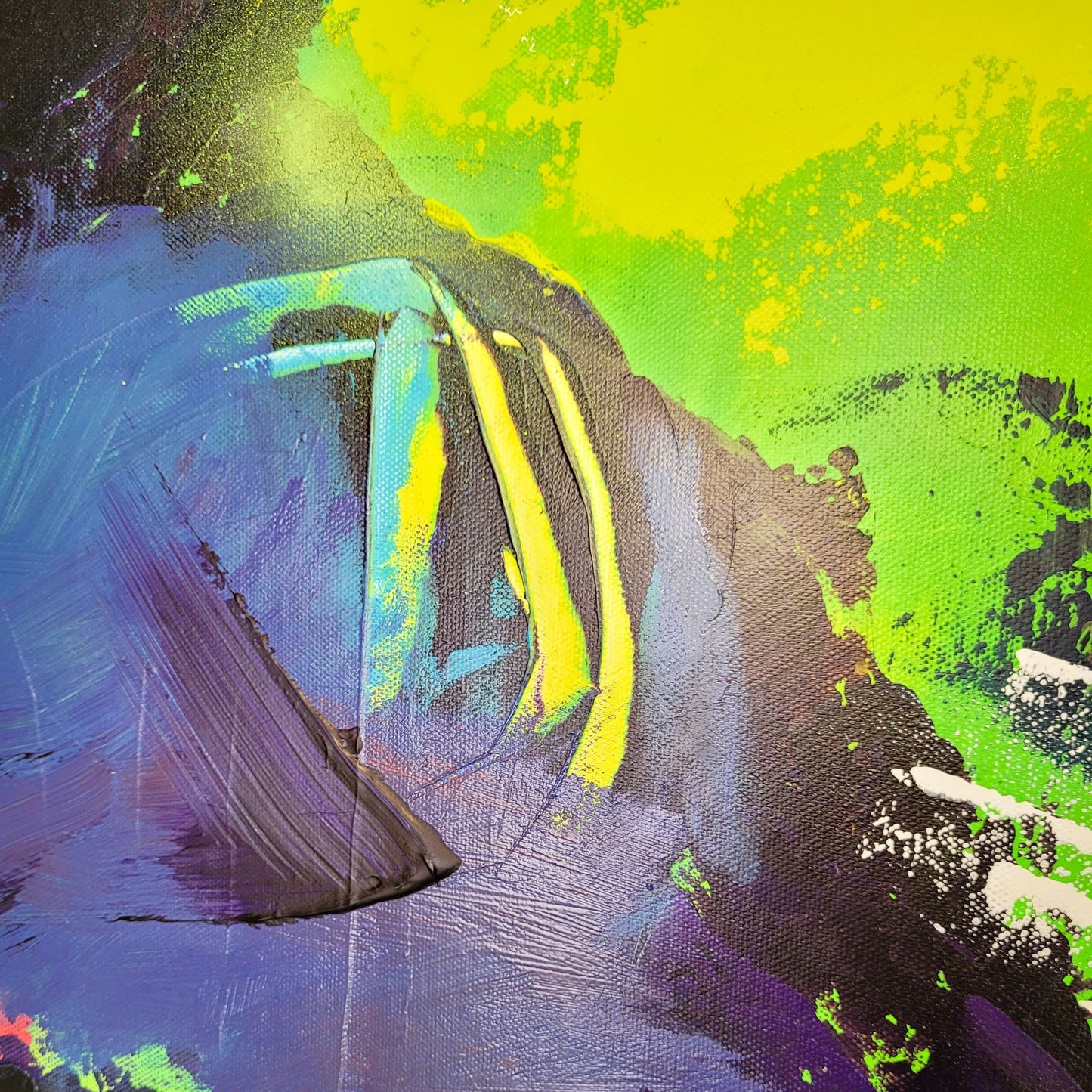Effusion – Tableau abstrait tourbillon de couleurs, 100×100 cm