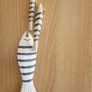 Le Grenier du Marais-Poissons à suspendre rayés bleu-Chatelaillon