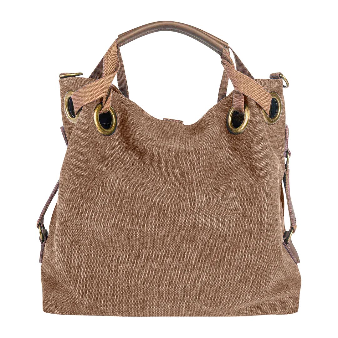 Sac Cabas Montparnasse Camel Zède : L'Élégance Décontractée en Toile Déperlante et Cuir – Image 2