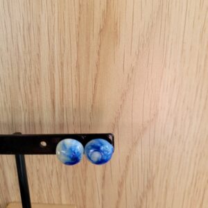 Le Grenier du Marais-Boucles d'oreilles puces verre filé bleu-Châtelaillon-Plage