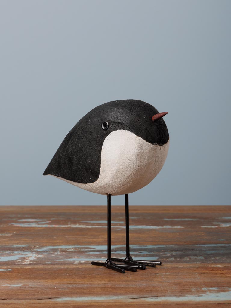 Le Grenier du Marais-Petit oiseau rond noir blanc-Châtelaillon-Plage