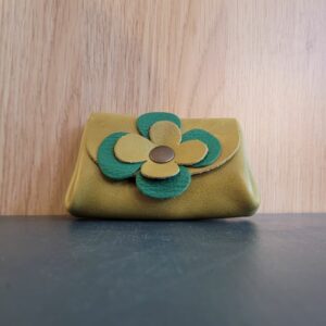 Le Grenier du Marais-Porte monnaie fleur vert clair-Châtelaillon-Plage