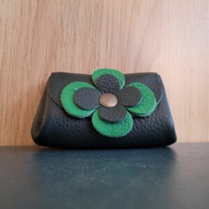 Le Grenier du Marais-Porte monnaie fleur vert foncé-Châtelaillon-Plage