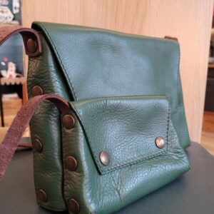 Le Grenier du Marais-Sac cuir biwé vert(2)-Châtelaillon-Plage