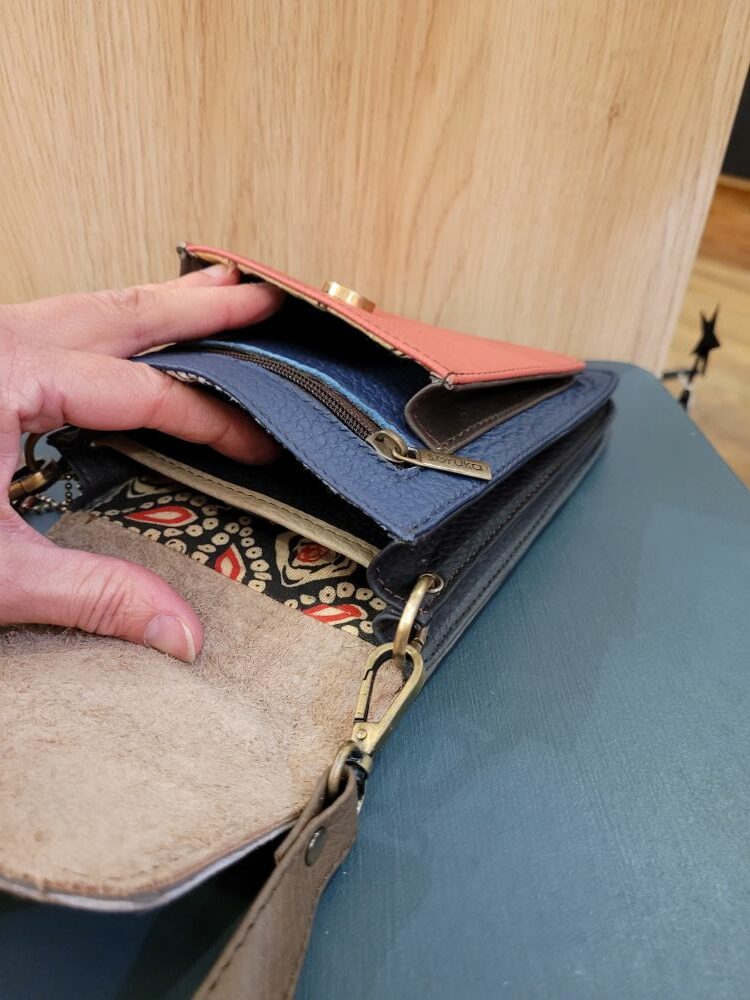 Le Grenier du Marais-Pochette Aiko bleu corail panthère(3)-Châtelaillon-Plage