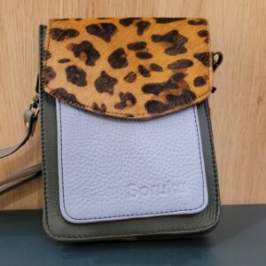 Le Grenier du Marais-Pochette Aiko bleu kaki panthère(1)-Châtelaillon-Plage