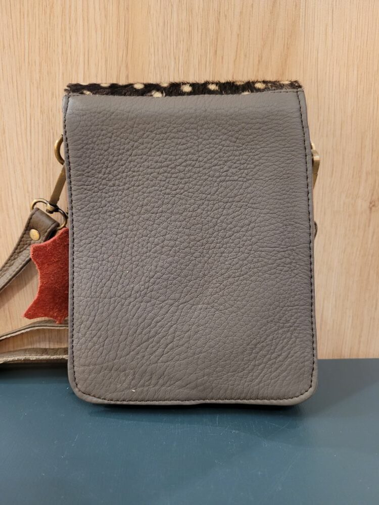 Pochette Éthique en Cuir Upcyclé Aiko Soruka bleu rouge et pois : L'Élégance Sauvage et Responsable – Image 2