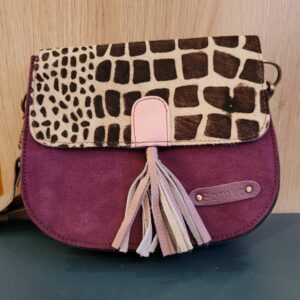 Le Grenier du Marais-Sac cuir Lena violet et girafe(1)-Châtelaillon-Plage
