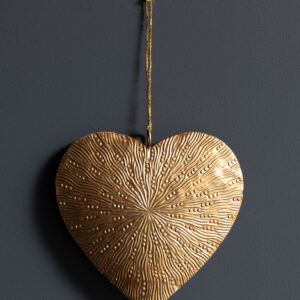 Le Grenier du Marais-Suspension coeur doré martelé-Châtelaillon-Plage