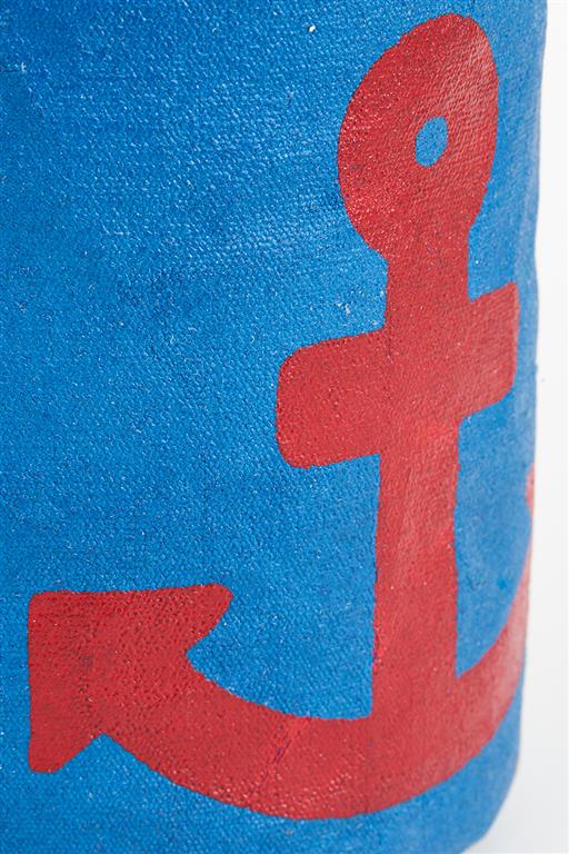 Le Gardien de vos Courants d'Air : Cale-Porte Marin en Toile Enduite Ancre Rouge et Bleue – Image 3